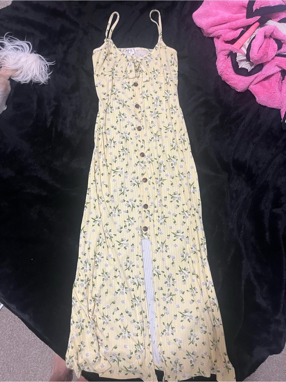 Justify Yellow Floral Button-Down Maxi Dress